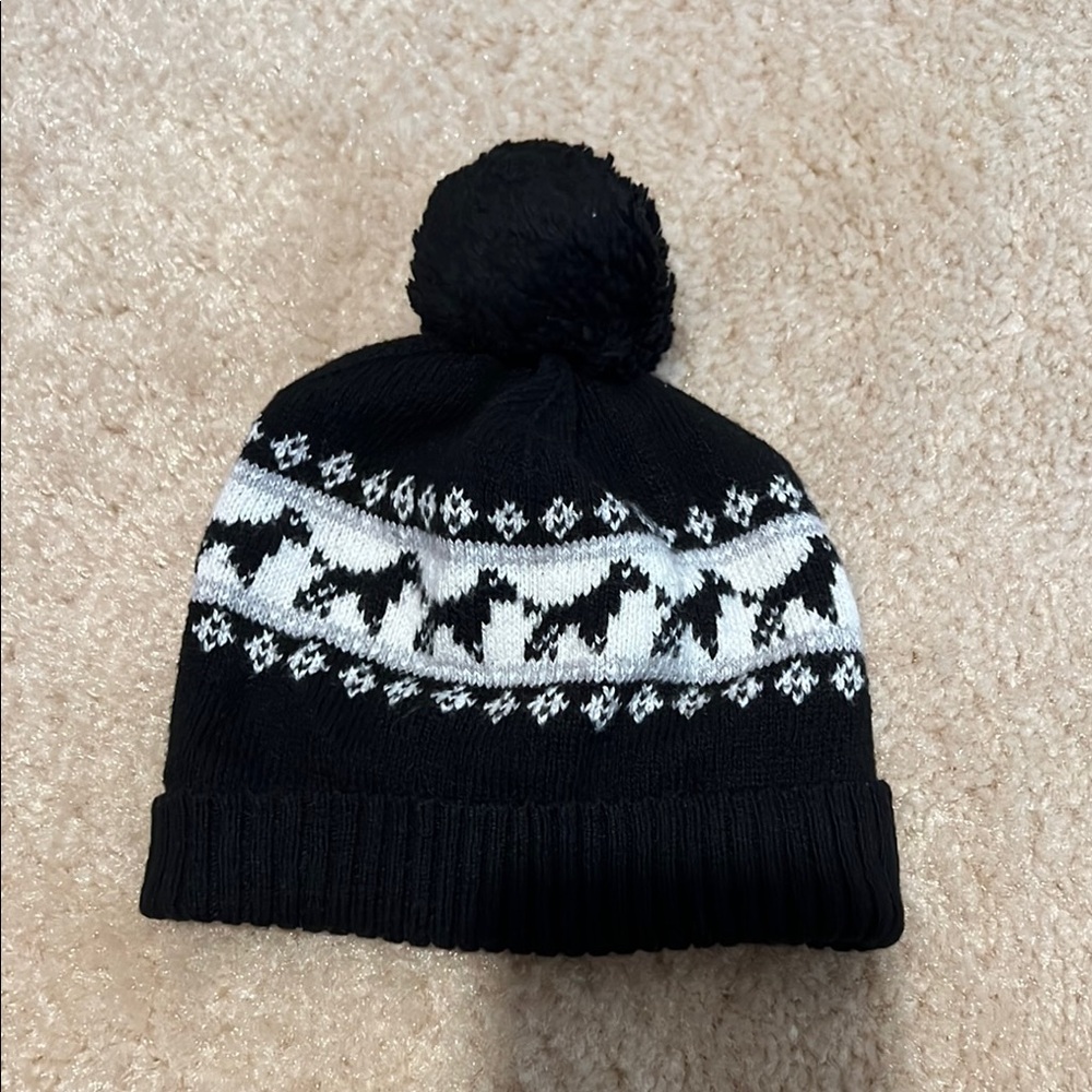 Janie and Jack Baby Black and White Beanie